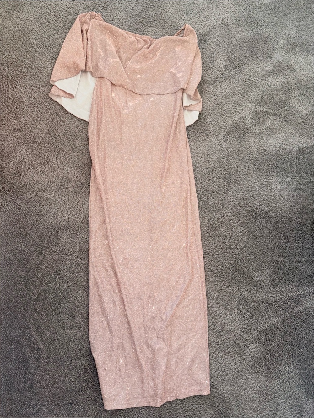 Off-Shoulder Blush Pink Evening Dress